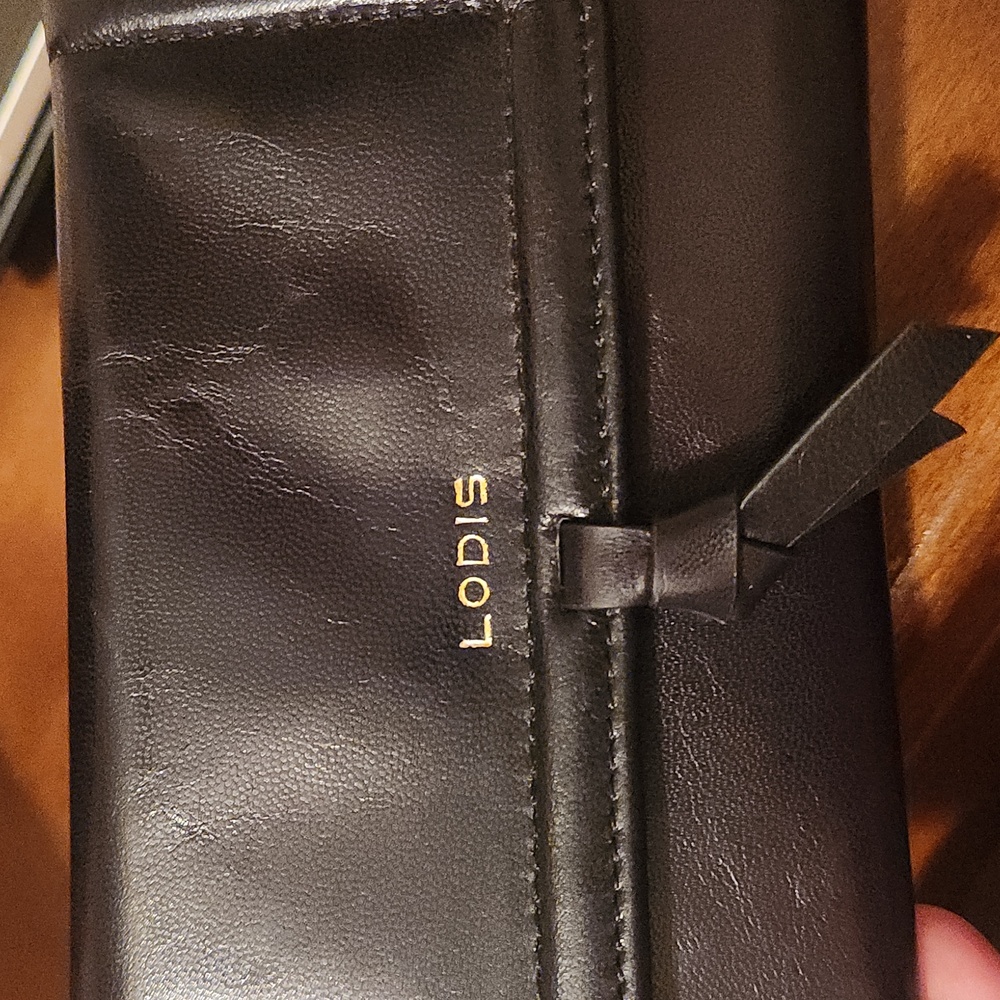 Lodis Black Leather Eallet with Bow Detail - Picture 12 of 12